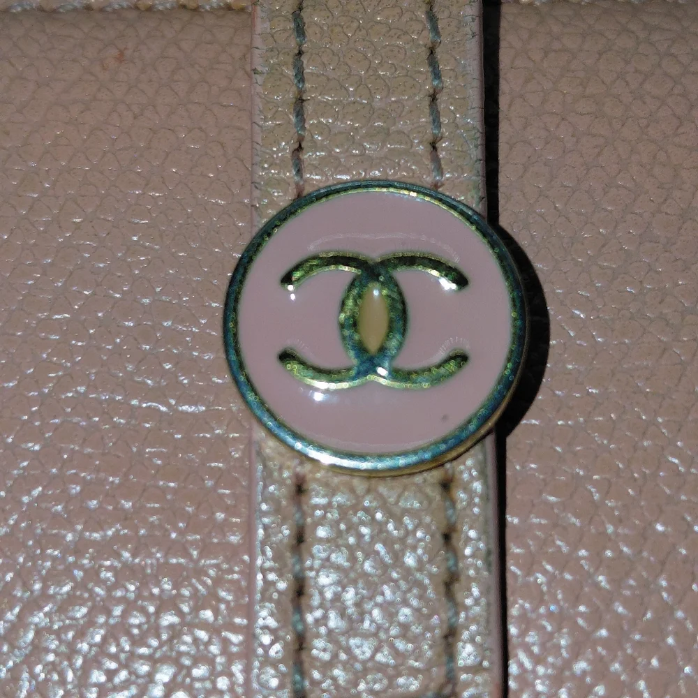 Chanel Pink Caviar Leather button long wallet